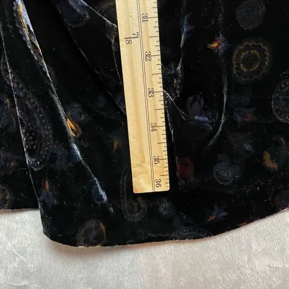 Zara Black Velvet Paisley Mini Dress - Picture 5 of 6